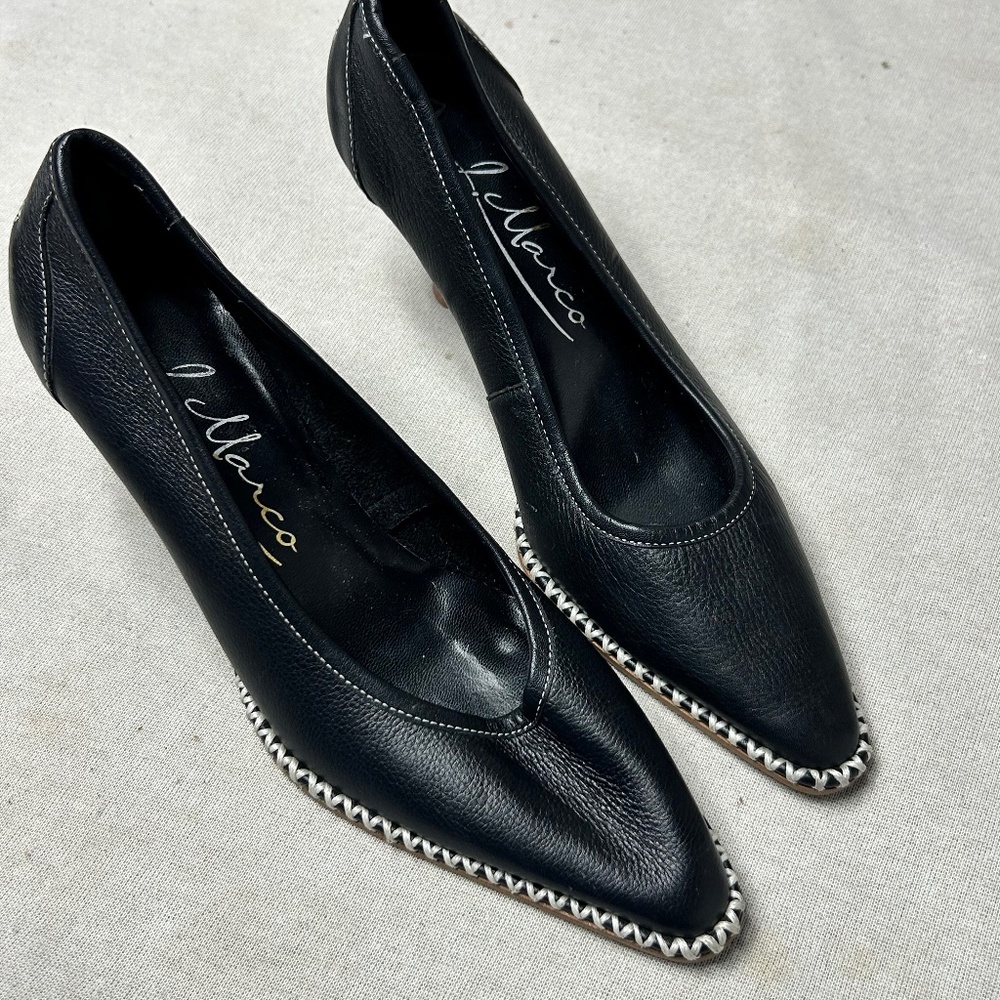 J. Marco Women’s Size 7.5 Black Genuine Leather Heels B